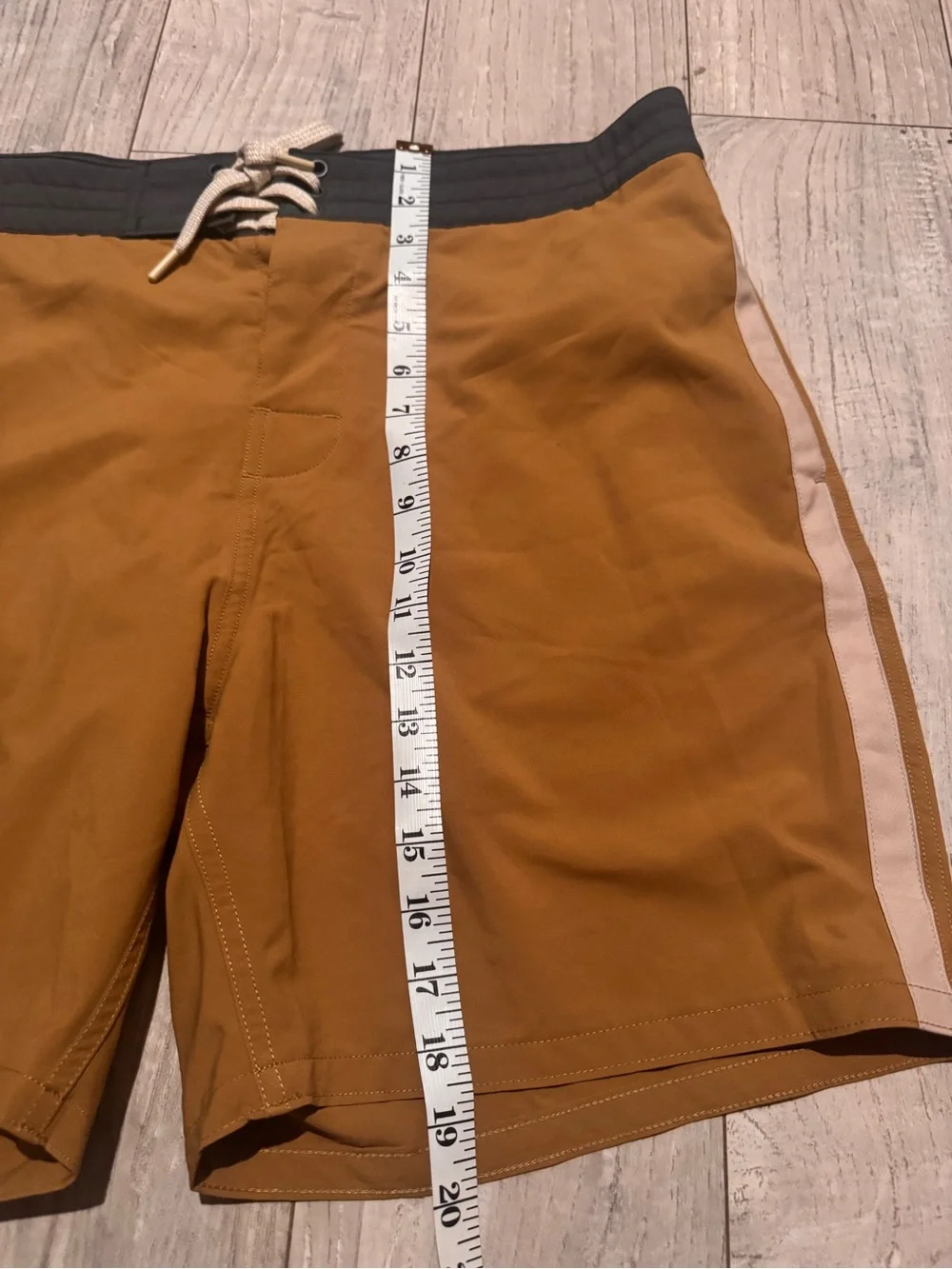 Men's Swim Trunks in Mustard with Contrast Waistband